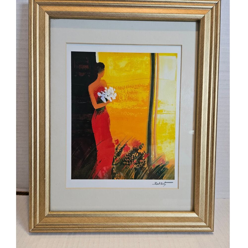 2002 Emile Bellet Framed Seriolithograph print "Pleine Floraison" Full Bloom COA